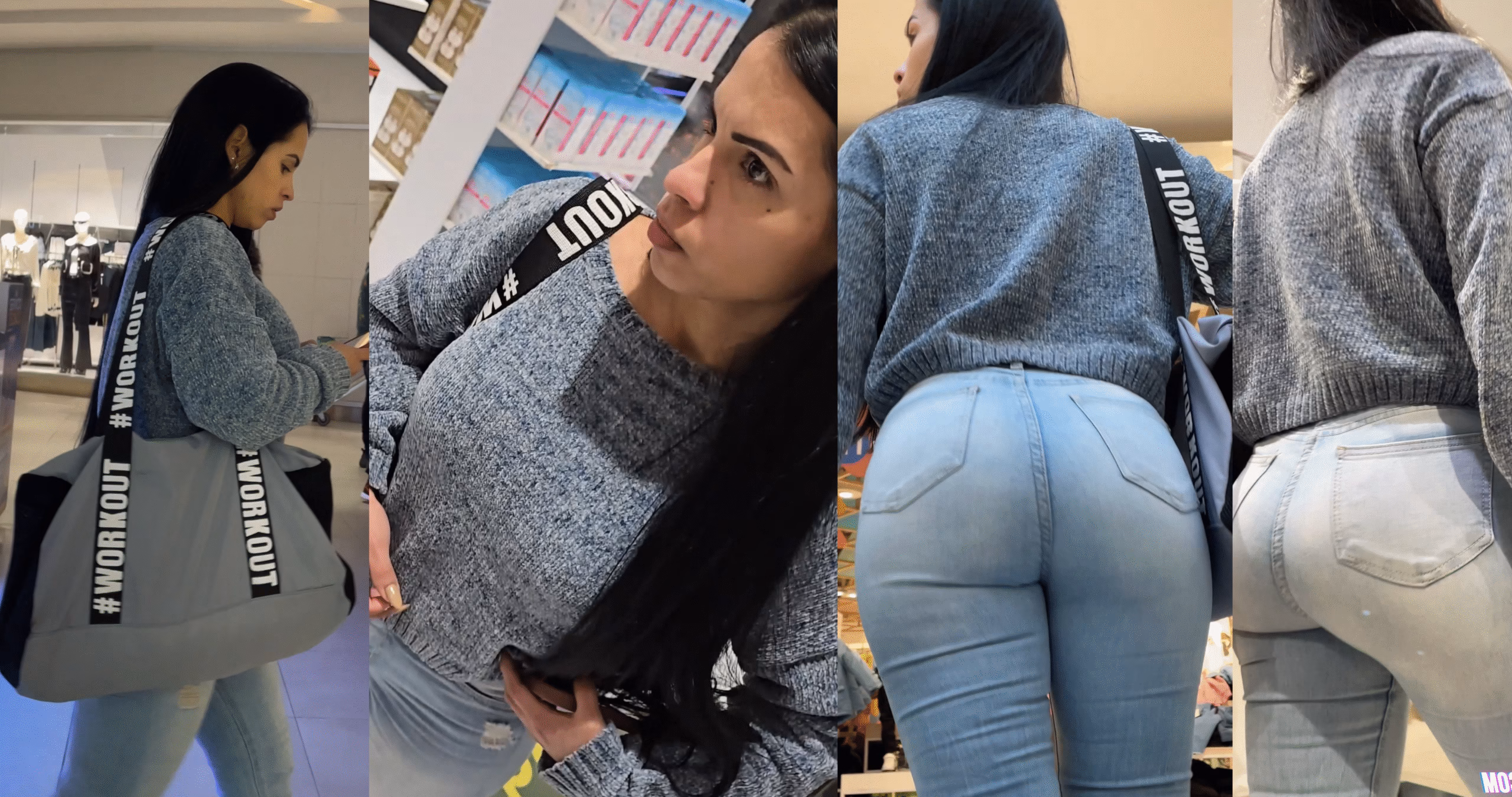 LT-030 – Tight Jeans on Thicc & Cute Brunette Babe