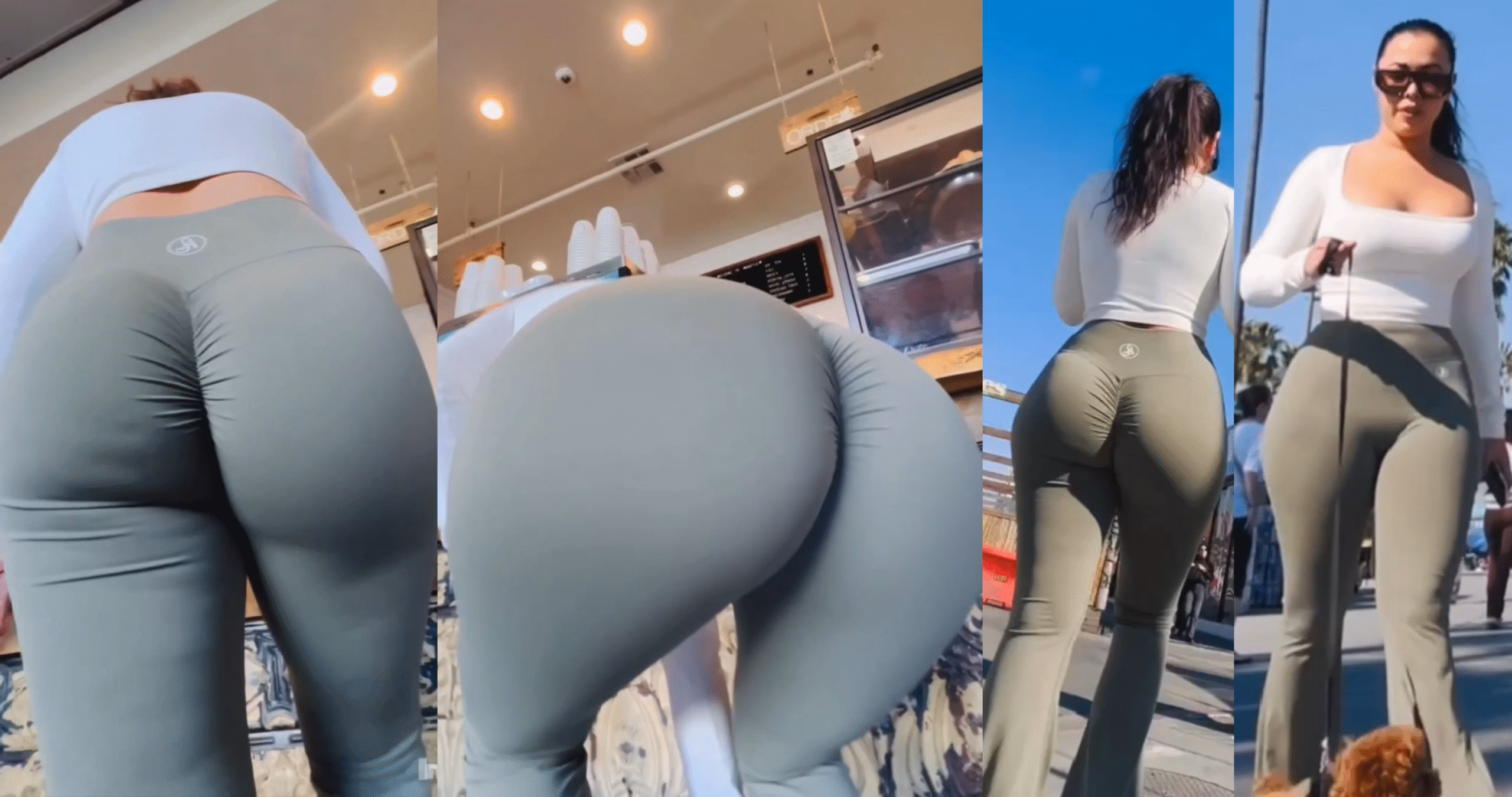 AS-008  Wedged Flare Pants on a Thicc Baddie