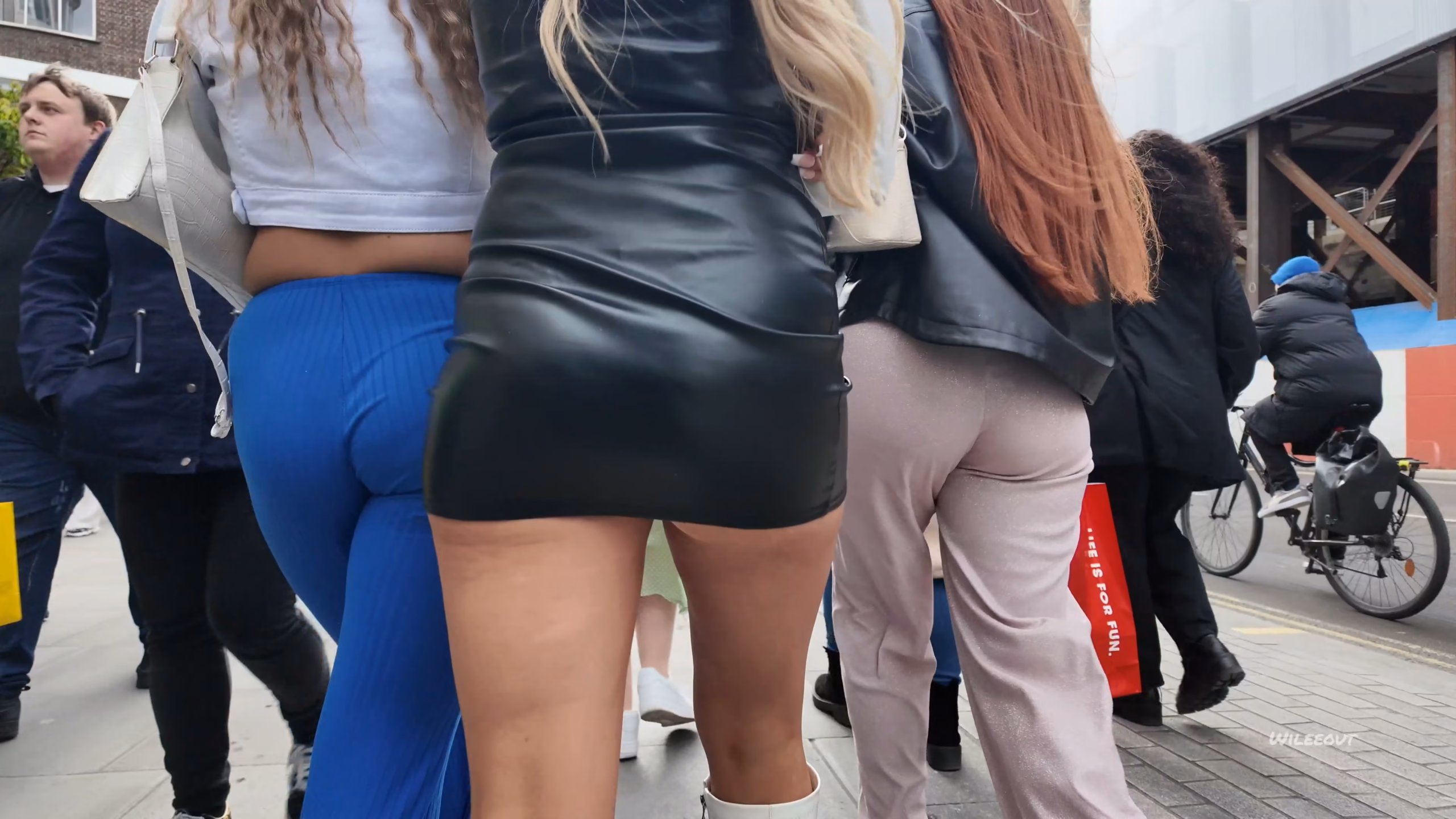 Leather Skirt Boots Platinium blonde Cheeks spilling
