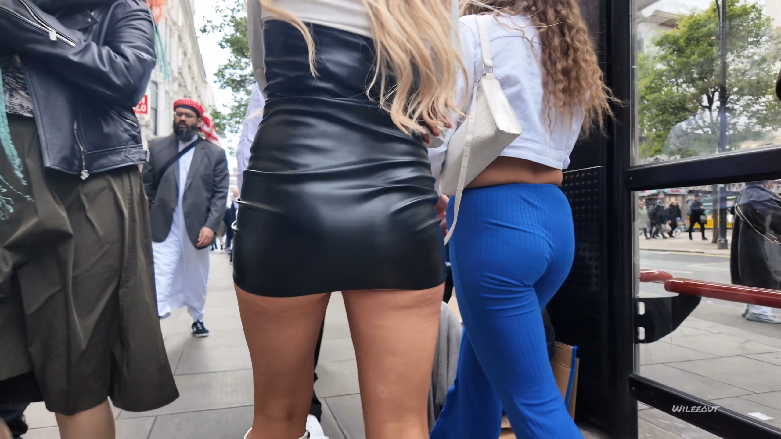 Leather Skirt Boots Platinium blonde Cheeks spilling