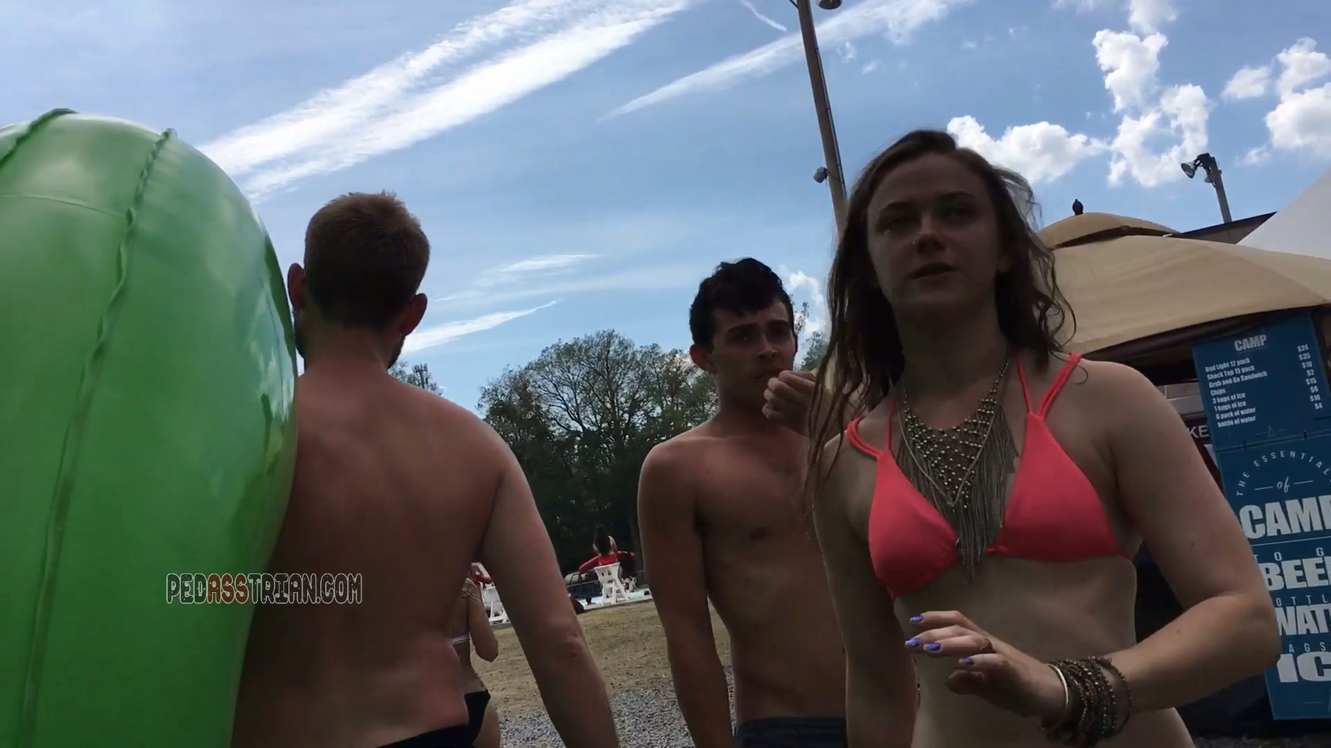 Pedasstrian Waterpark Tanga Booty green haired slut