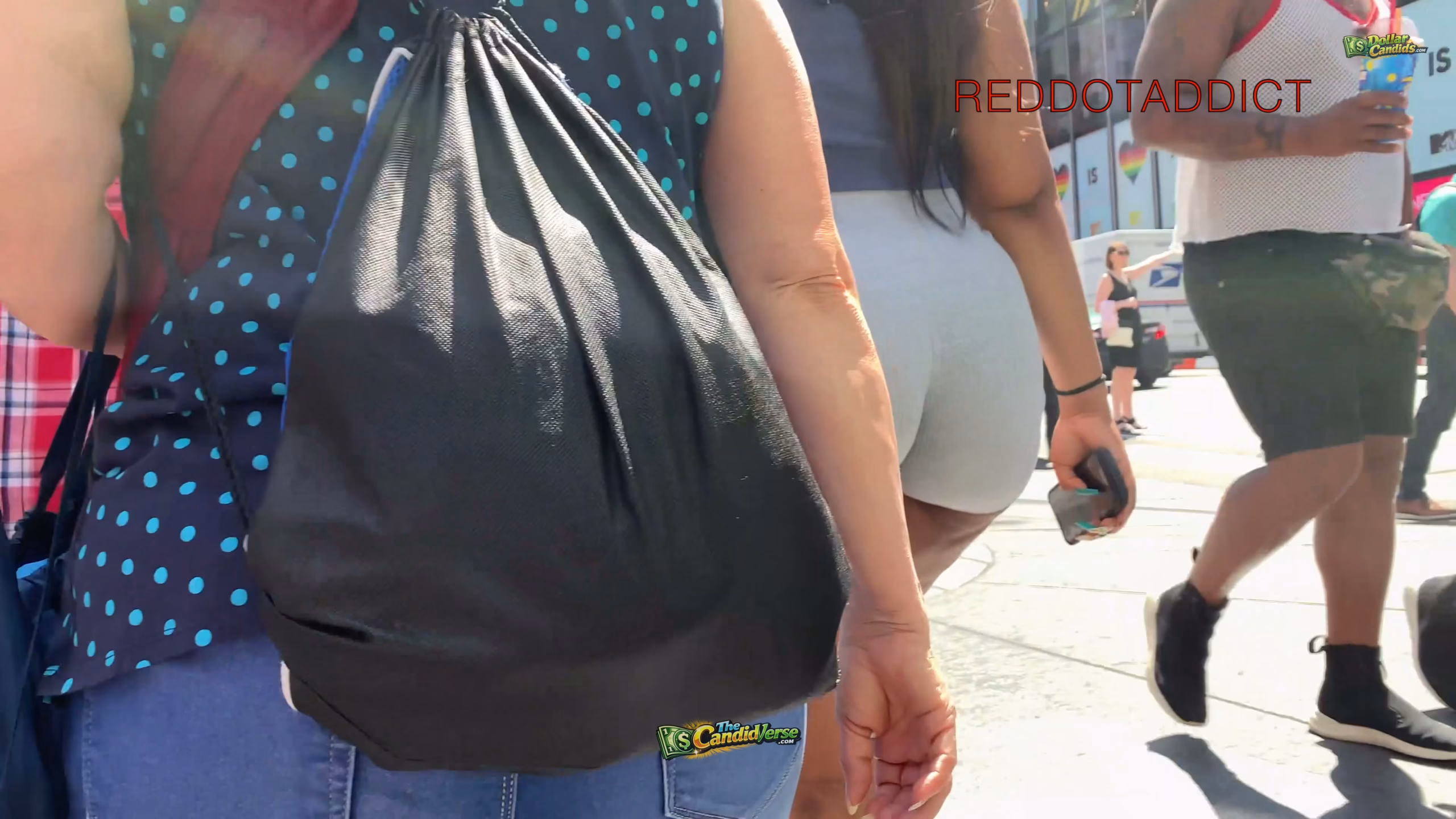 ReddotAddict Thick Booty Ebony in Grey Skin Tight Shorts