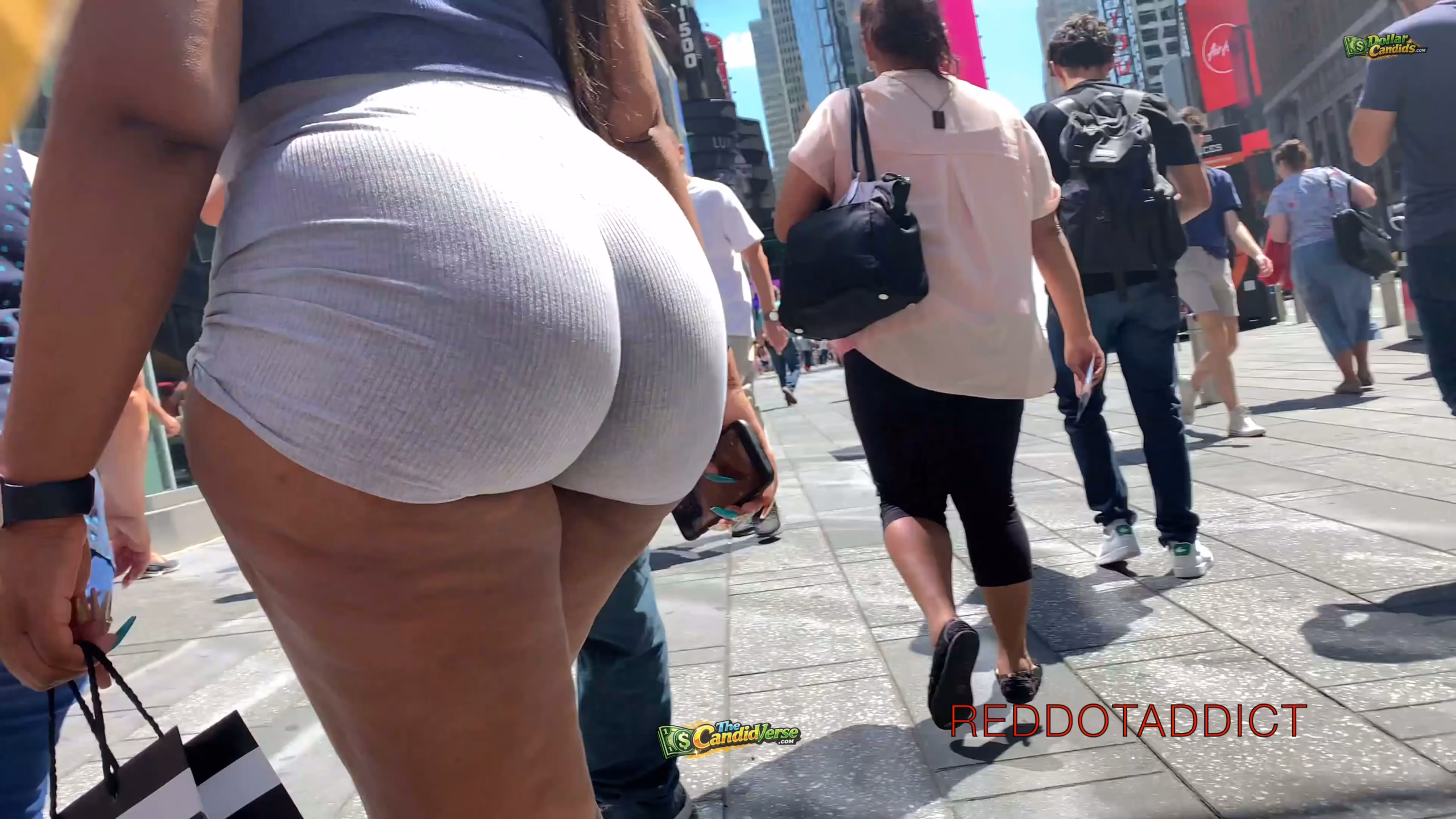 ReddotAddict Thick Booty Ebony in Grey Skin Tight Shorts